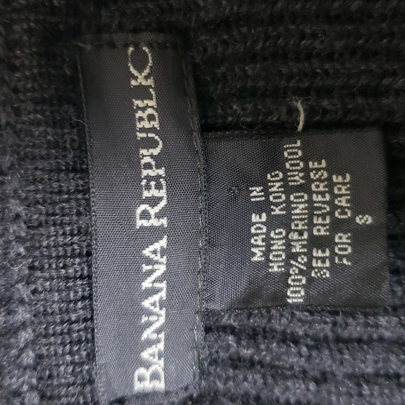 Banana Republic made in Hong Kong 100% Merino wool gray thick sweater mens small - Picture 4 of 8